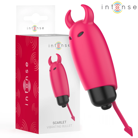 INTENSE Scarlet Red Mini Vibrating Bullet - Compact Waterproof 9.3 cm