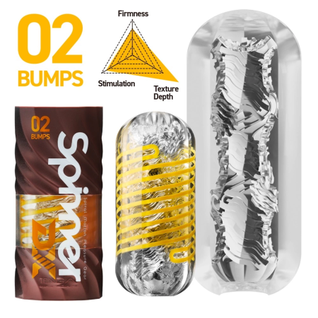Tenga Spinner Deluxe 02 Bumps - Rotating Stimulation System, 14 cm