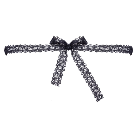 Cottelli Accessoires Black Embroidered Mask with Eye Openings, Adjustable Fit