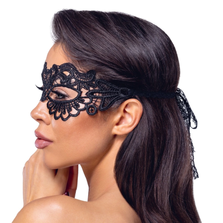 You2Toys Black Embroidered Lace Eye Mask with Integrated Eye Holes