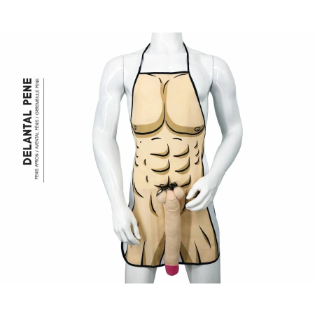 Diablo Picante 3D Muscular Torso Apron with Bold Accessory, One Size