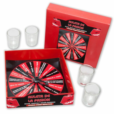 Diablo Picante Passion Roulette Shots Game Set with 4 Glasses