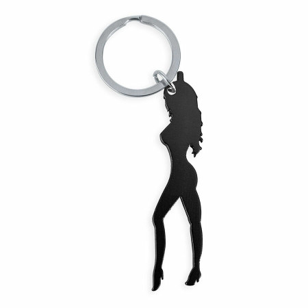 DIABLO PICANTE Metal Keyring Black - Silhouette Design with Bottle Opener