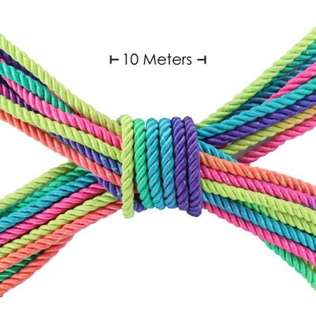 LoversPremium Bondage Rope 10m Multicolor - Durable Polyester Model
