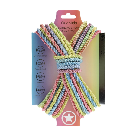 Loving Joy Polyester Bondage Rope 10m Multicolor Pastel - Soft & Durable