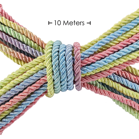 Loving Joy Polyester Bondage Rope 10m Multicolor Pastel - Soft & Durable