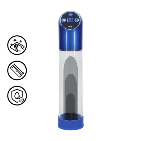 Pumped Automatic Intimate Pump Waterproof Metal Blue Silicone Sleeve