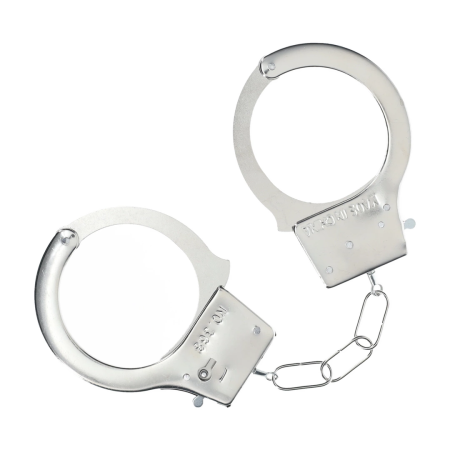 Ouch! Classic Metal Handcuffs Silver - Secure Locking System, Adjustable Size