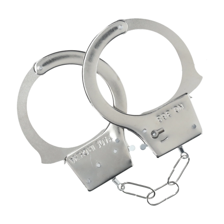 Ouch! Classic Metal Handcuffs Silver - Secure Locking System, Adjustable Size