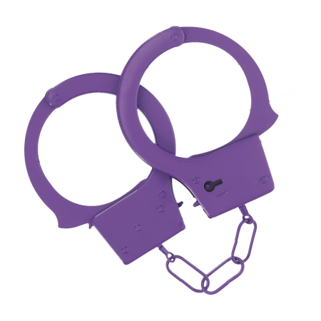 Ouch! Classic Metal Handcuffs Purple - Secure Adjustable Restraint System