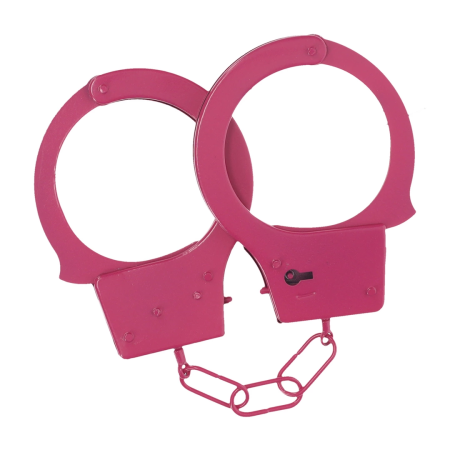 Ouch! Classic Metal Handcuffs Pink - Adjustable Safety Lock System