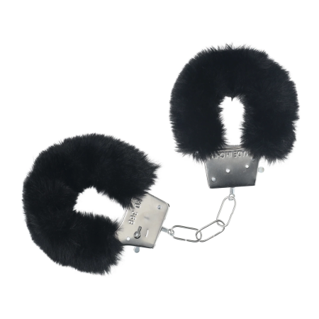 Ouch! Classic Fluffy Handcuffs Black - Secure Soft-Bound Steel Restraints