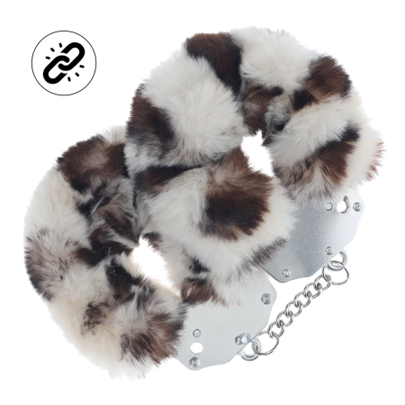 Ouch! Snow Leopard Heavy-Duty Soft Faux Fur Restraints, Adjustable