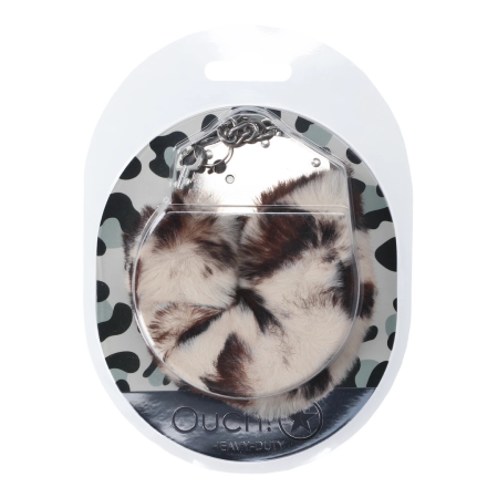 Ouch! Snow Leopard Heavy-Duty Soft Faux Fur Restraints, Adjustable