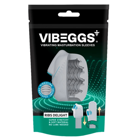 Vibeggs Ribs Delight Flexible Vibrating Unisex Sleeve, Waterproof