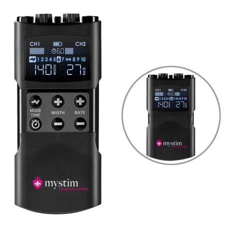 Mystim Tension Lover 2 Advanced E-Stim Control Unit, 2 Channels, USB-C