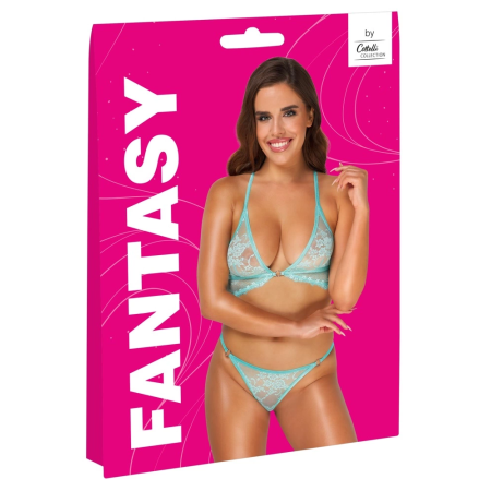 Cottelli Fantasy Lace Lingerie Set Mint L/XL - Soft Floral Lace & Adjustable Straps