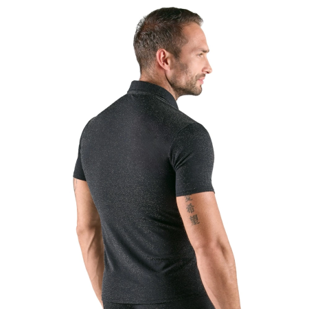 Svenjoyment Silver Lurex-Look Men's Shirt S - Shimmering, Stretchy Fit