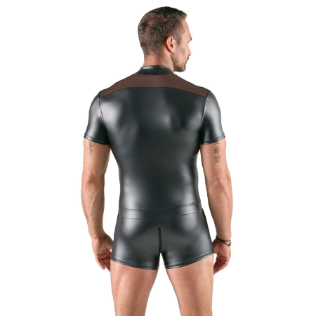 Svenjoyment Men's Black Powernet Playsuit L with 3-Way Zipper