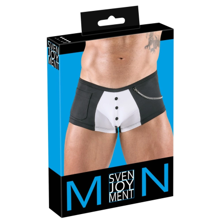 Svenjoyment Men's Pants Waiter Style XL Black & White Decorative Chain