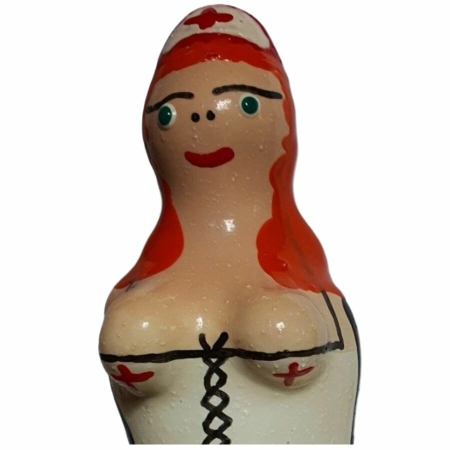Condomerie Hand-Painted Decorative Condom Nurse Redhead Design