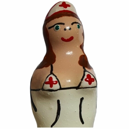 CONDOMERIE Handpainted Decorative Latex Cover Nurse Brunette Edition