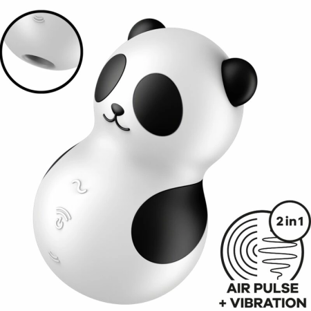 Satisfyer Pocket Panda Air Pulse & Vibration Device Black-White Compact