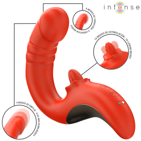 INTENSE Paulina U-Shape Dual Motor Stimulator Red Medical Silicone