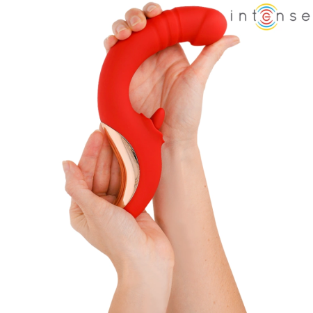 INTENSE Paulina U-Shape Dual Motor Stimulator Red Medical Silicone