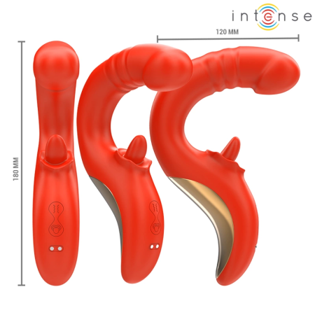 INTENSE Paulina U-Shape Dual Motor Stimulator Red Medical Silicone