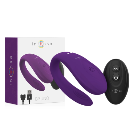 Intense Bruno Double Motor Lilac Silicone Couple Massager, Remote, 62mm