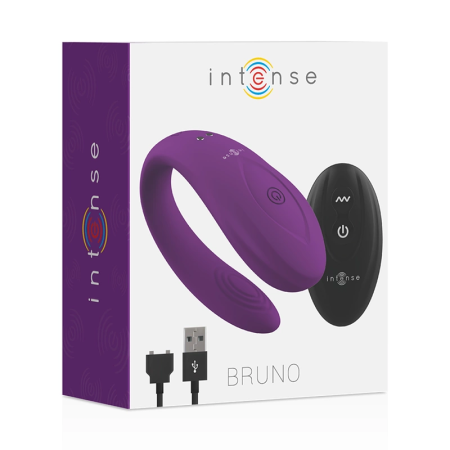 Intense Bruno Double Motor Lilac Silicone Couple Massager, Remote, 62mm