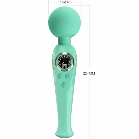 Pretty Love Skyler Rechargeable Green Wand Massager LCD 10 Modes
