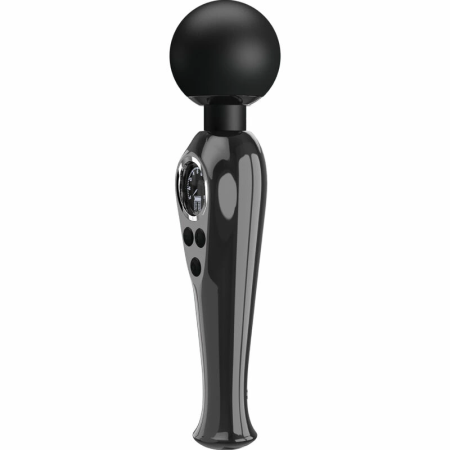 Pretty Love Skyler Wand Massager Black - 10 Modes, Flexible Silicone Head