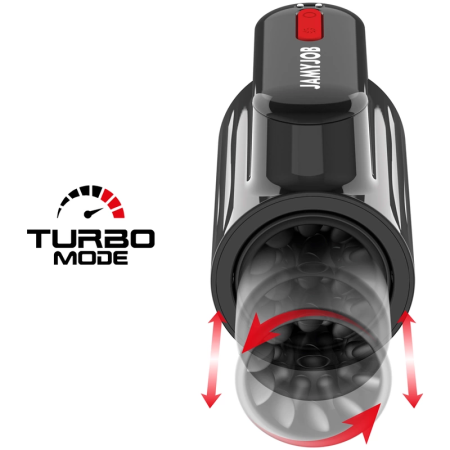 Jamyjob Vortex Tech Turbo Intimate Machine, 360° Rotation, Black-Red