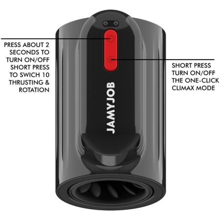 Jamyjob Vortex Tech Turbo Intimate Machine, 360° Rotation, Black-Red