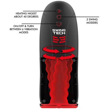 JAMYJOB SWING-R Intimate Machine with Heating, Swing Motion & Vibration, Black