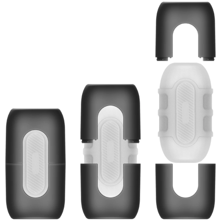 Jamyjob Turbo Dual-Entry Intimate Machine - Textured Sleeve, TPE/ABS