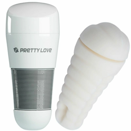 Pretty Love Kitty White Intimate Device with Textured Silicone Sleeve 21cm