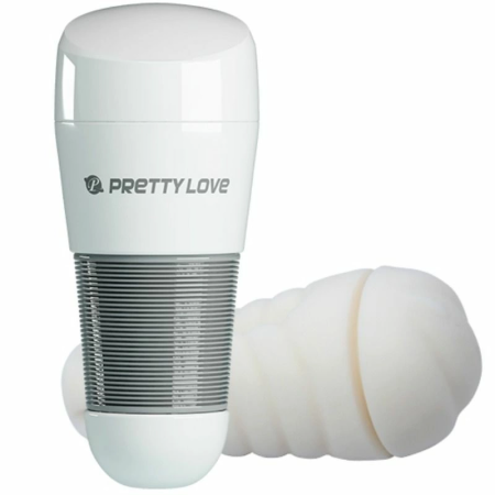 Pretty Love Kitty White Intimate Device with Textured Silicone Sleeve 21cm