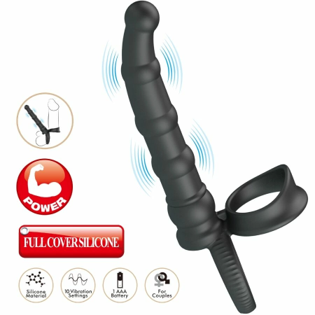 Pretty Love Tatum Black Silicone Intimate Ring 10-Mode Vibrating System