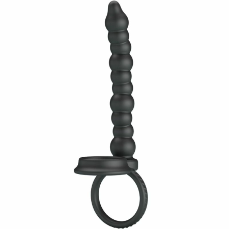 Pretty Love Dillion Dual-Motor Silicone Ring Black, 12 Modes, USB