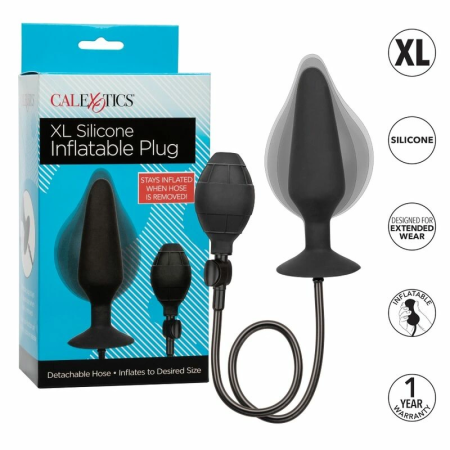 CalExotics XL Silicone Expandable Plug with Suction Base 16cm Black