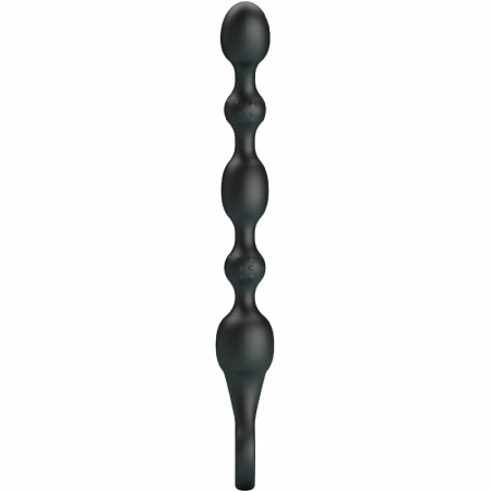 Pretty Love Van Silicone Rechargeable Anal Beads, 10 Modes, Black