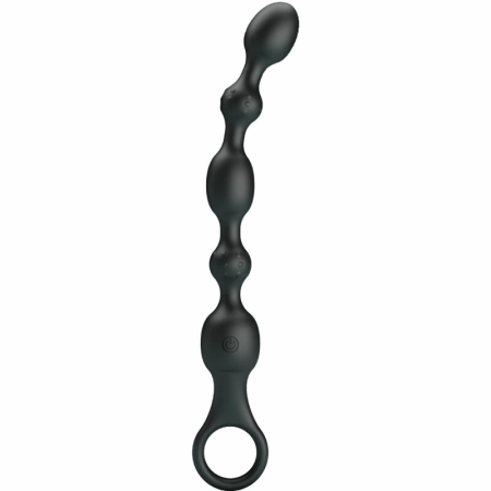 Pretty Love Van Silicone Rechargeable Anal Beads, 10 Modes, Black