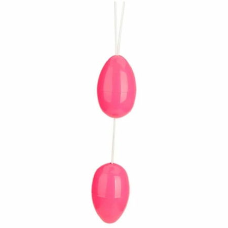 Baile Twins Balls Pink - Dual Intimate Beads with Nylon Cord, ABS, Medium