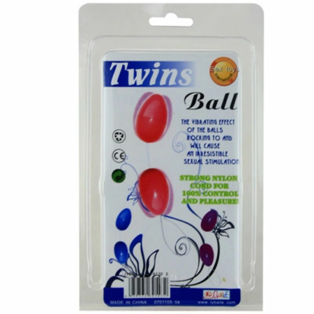 Baile Twins Balls Pink - Dual Intimate Beads with Nylon Cord, ABS, Medium