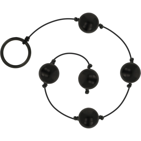 OHMAMA Mini Black Duo Exercise Balls ABS 2.3cm with Safe Nylon Loop