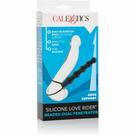CalExotics Love Rider Beaded Dual Shaft Black Silicone System 14.5cm