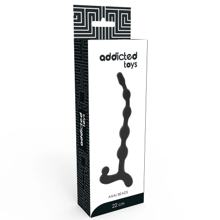 Addicted Toys Anal Bead Chain 22cm Black - Flexible Silicone System